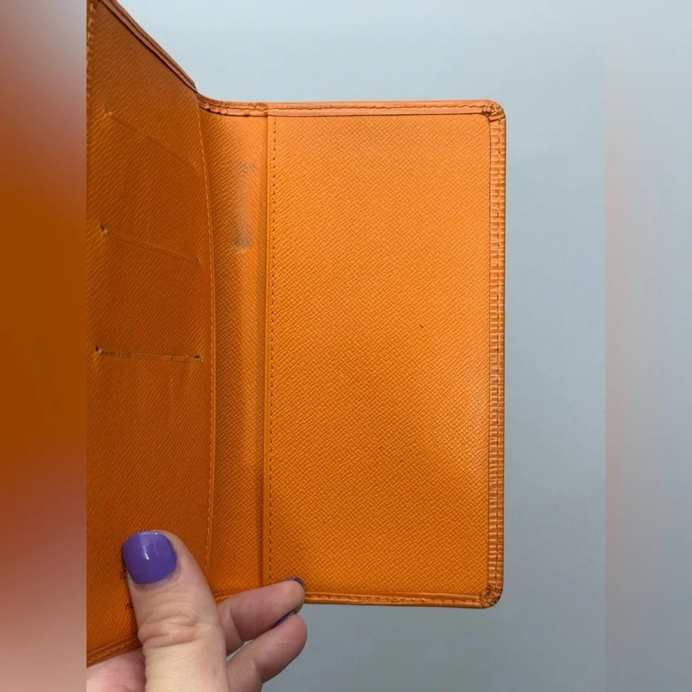 Louis Vuitton orange epi leather long wallet/checkbook holder - Picture 10 of 13